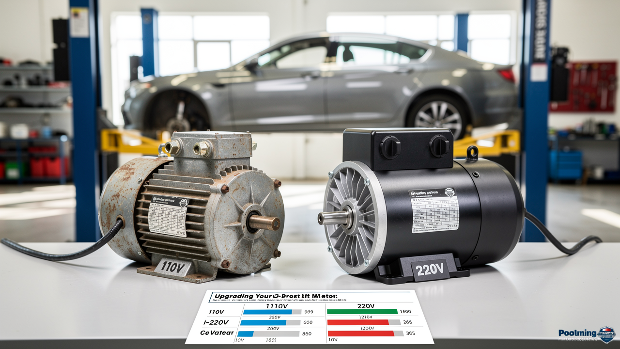 Upgrading Your 2-Post Lift Motor: 220V vs 110V Performance Comparison